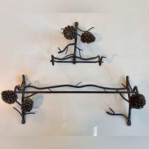 Dennis East International Pinecone Toilet Paper Holder & Towel Rack